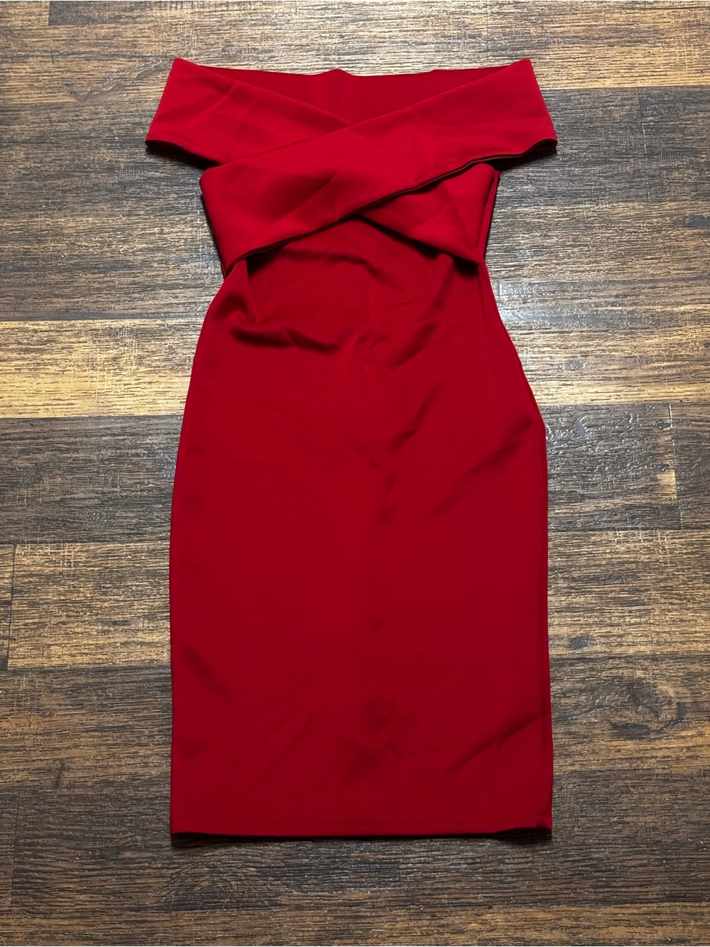 Strapless Red Bodycon Sheath Dress